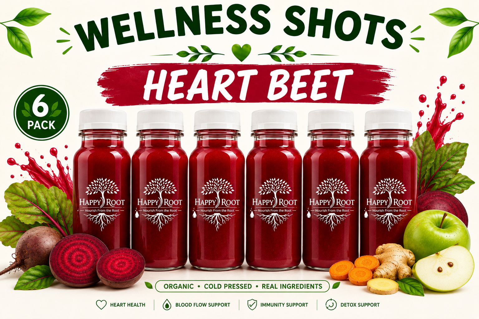 Heart Beet Organic Wellness Shot | 6-2oz Shots